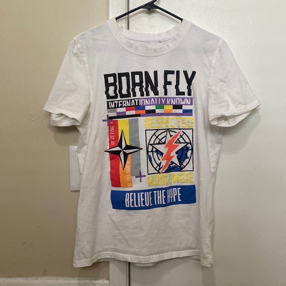 BornFly “Internationally Known” T-Shirt White/Multicolor
